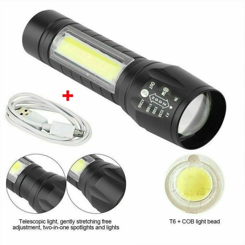 Scarp By boom Lanterna LED-uri Impermeabil Tactice USB Reîncărcabilă Camping Lanterna cu  Zoom Focus Torță de Lumină Lampă Lumina de Noapte Portabil T6 COB reducere  ~ Led-uri de iluminat > www.morcoveata.ro