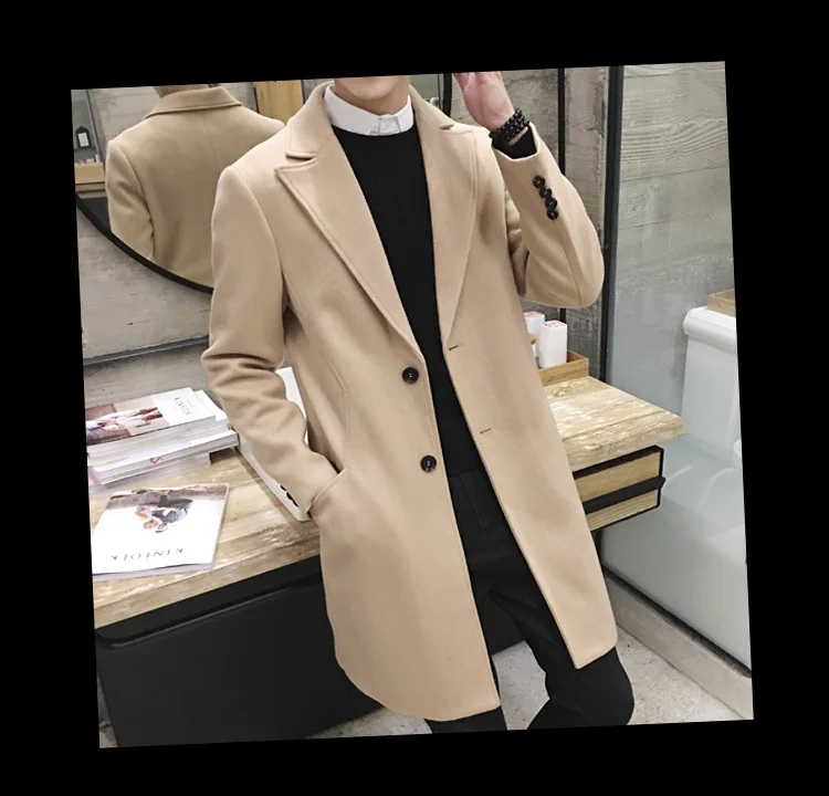 2021 Brand Nou pentru Bărbați Haină de Lână Lung Canadiană Jacheta Palton Pentru bărbați Casual Exterior Poarte Bărbați reducere ~ Jachete & coats >